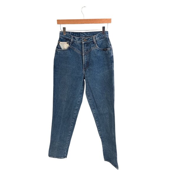 Rockies Denim - Vintage Rockies High-Waisted Blue Denim Jeans Made In USA Womens Straight Leg